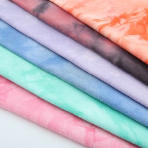 Wholesale tie dye cotton lycra jersey fabric in stock