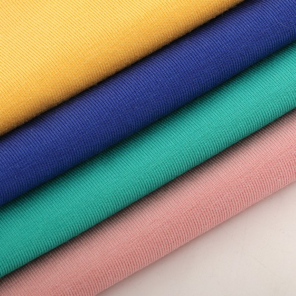 Wholesale solid 1x1 cotton ribbing fabric in stock